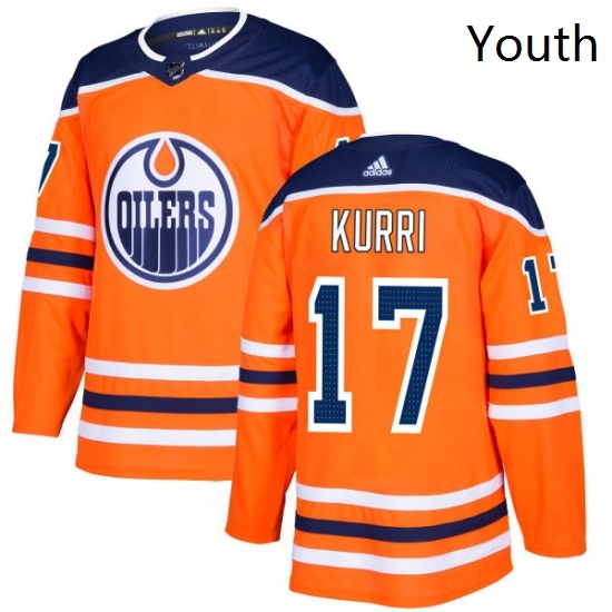 Youth Adidas Edmonton Oilers 17 Jari Kurri Authentic Orange Home NHL Jersey